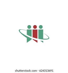 abstract teamwork icon logo