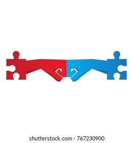 Abstract teamwork icon on a white background, Vector illustration