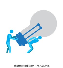 Abstract teamwork icon on a white background, Vector illustration