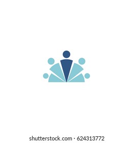 Abstract Teamwork Leadership Icon Logo