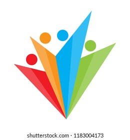Abstract teamwork logo. Business concept