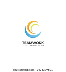 Abstract teamwork logo design combination