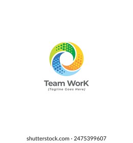 Abstract teamwork logo design combination