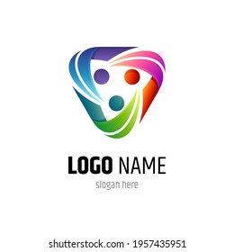 Abstract teamwork logo template ready for use