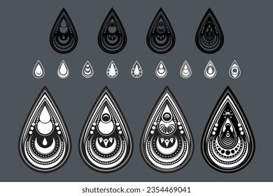Abstract tear drops vector illustration sacred geometry