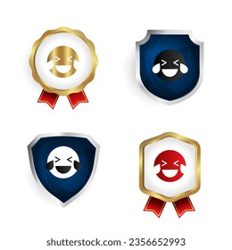 Abstract Tears of Joy Face Badge and Label Collection, can be used for business designs, presentation designs or any suitable designs.