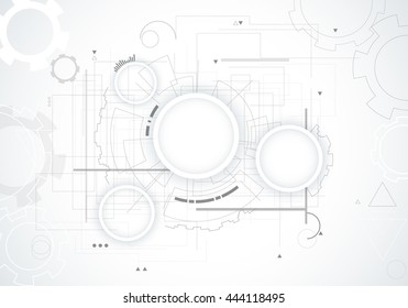 Abstract tech background. Backdrop with many small technology elements. Vector illustration.