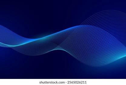 Abstract Tech  Background. Big data design. Wave Line