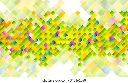 Abstract tech background with colorful squares. Vector design