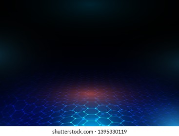 Abstract tech background with connecting lines and dots