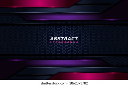 Abstract Tech Background with Dynamic Line Shapes. Vector Illustration Design Template Element.