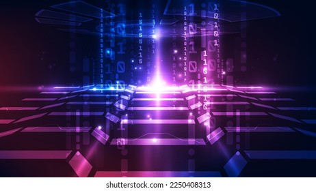 Abstract tech background. Futuristic digital system technology interface with geometric shapes