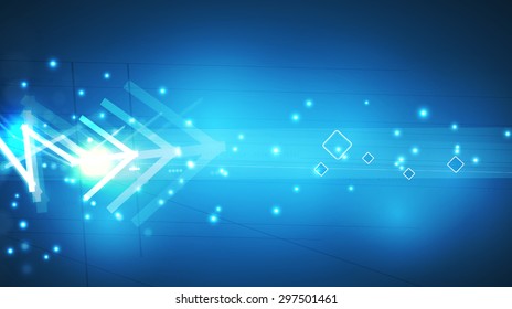 Abstract tech background. Futuristic interface. Vector illustration with many geometric shape.