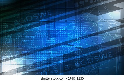 Abstract tech background. Futuristic interface. Vector illustration with many geometric shape.