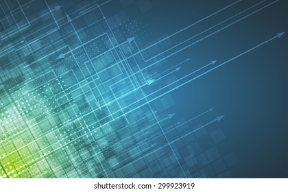 Abstract tech background. Futuristic interface. Vector illustration with many geometric shape.