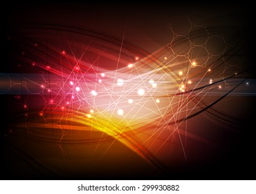 Abstract tech background. Futuristic interface. Vector illustration with many geometric shape.