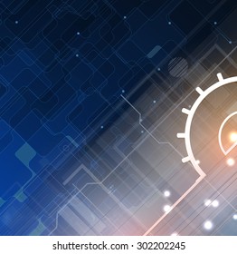Abstract tech background. Futuristic interface. Vector illustration with many geometric shape.