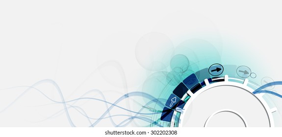 Abstract tech background. Futuristic interface. Vector illustration with many geometric shape.