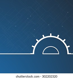 Abstract tech background. Futuristic interface. Vector illustration with many geometric shape.