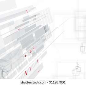 Abstract tech background. Futuristic interface. Vector illustration with many geometric shape.