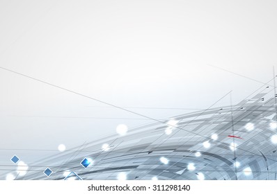 Abstract tech background. Futuristic interface. Vector illustration with many geometric shape.