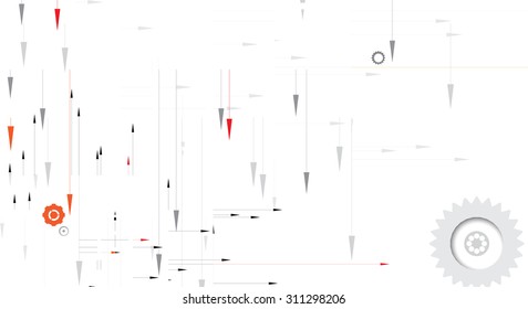 Abstract tech background. Futuristic interface. Vector illustration with many geometric shape.