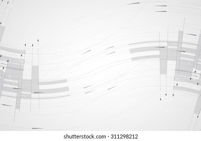 Abstract tech background. Futuristic interface. Vector illustration with many geometric shape.