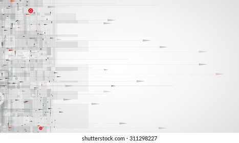 Abstract tech background. Futuristic interface. Vector illustration with many geometric shape.