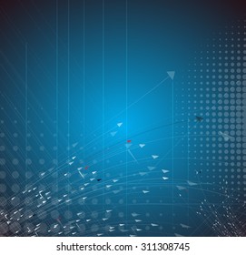 Abstract tech background. Futuristic interface. Vector illustration with many geometric shape.