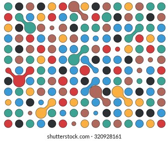 Abstract tech background. Futuristic interface. Vector illustration with many geometric shape.