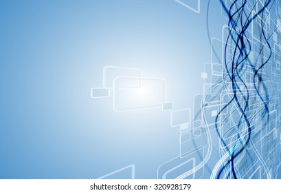 Abstract tech background. Futuristic interface. Vector illustration with many geometric shape.