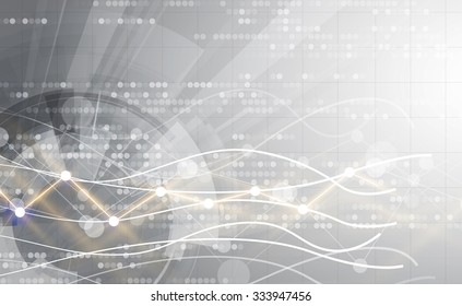 Abstract tech background. Futuristic interface. Vector illustration with many geometric shape.