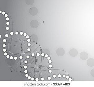 Abstract tech background. Futuristic interface. Vector illustration with many geometric shape.