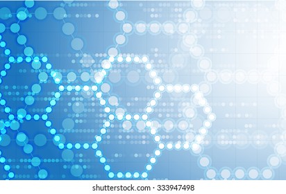 Abstract tech background. Futuristic interface. Vector illustration with many geometric shape.