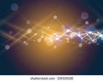 Abstract tech background. Futuristic interface. Vector illustration with many geometric shape.