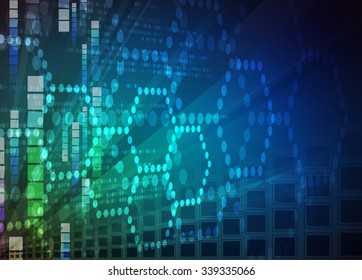 Abstract tech background. Futuristic interface. Vector illustration with many geometric shape.
