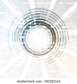 Abstract tech background. Futuristic interface. Vector illustration with many geometric shape.