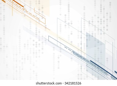 Abstract tech background. Futuristic interface. Vector illustration with many geometric shape.