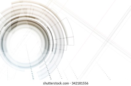 Abstract tech background. Futuristic interface. Vector illustration with many geometric shape.