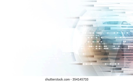 Abstract tech background. Futuristic interface. Vector illustration with many geometric shape.
