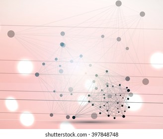 Abstract tech background. Futuristic interface. Vector illustration with many geometric shape.