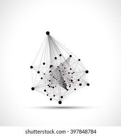 Abstract tech background. Futuristic interface. Vector illustration with many geometric shape.