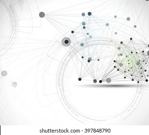 Abstract tech background. Futuristic interface. Vector illustration with many geometric shape.
