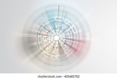 Abstract tech background. Futuristic interface. Vector illustration with many geometric shape.