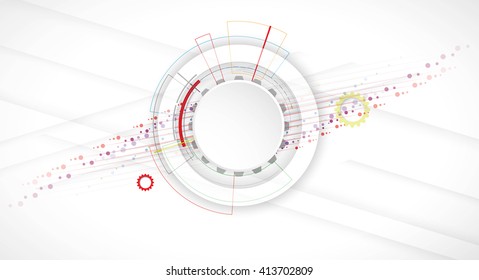 Abstract tech background. Futuristic interface. Vector illustration with many geometric shape.