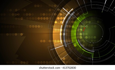 Abstract tech background. Futuristic interface. Vector illustration with many geometric shape.
