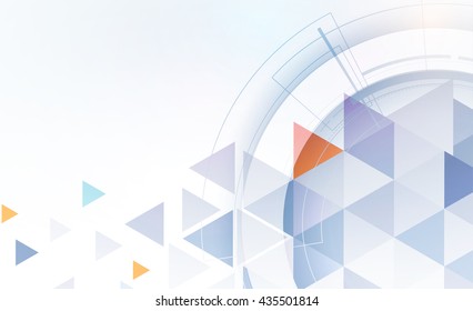 Abstract tech background. Futuristic interface. Vector illustration with many geometric shape.