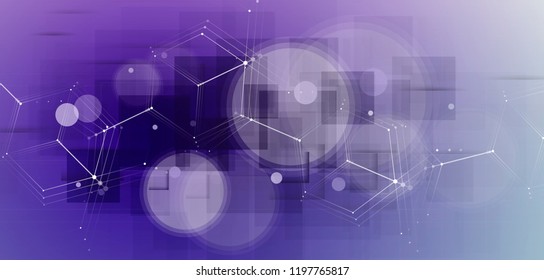 Abstract tech background. Futuristic technology interface with geometric shapes