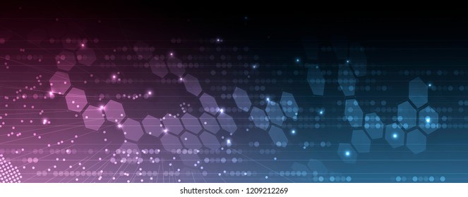 Abstract tech background. Futuristic technology interface with geometric shapes