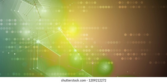 Abstract tech background. Futuristic technology interface with geometric shapes